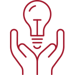 Hands holding bulb Icon